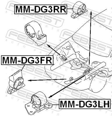 Support moteur (Silent bloc moteur) FEBEST ref. MM-DG3RR