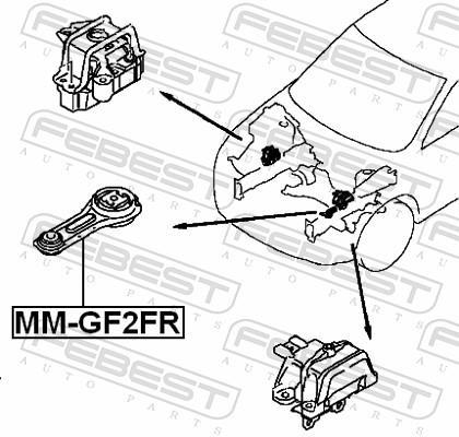 Support moteur (Silent bloc moteur) FEBEST ref. MM-GF2FR