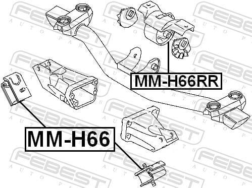 Support moteur (Silent bloc moteur) FEBEST ref. MM-H66