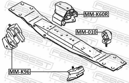 Soporte elástico de caja de cambios FEBEST ref. MM-K60R