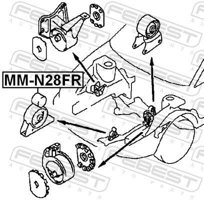 Support moteur (Silent bloc moteur) FEBEST ref. MM-N28FR