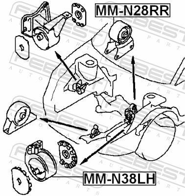 Soporte, motor FEBEST MM-N38LH