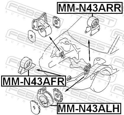 Support moteur (Silent bloc moteur) FEBEST MM-N43AFR