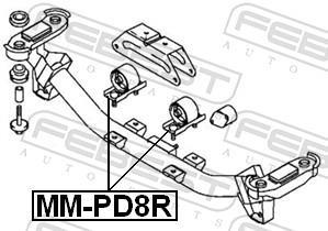 Support moteur (Silent bloc moteur) FEBEST ref. MM-PD8R
