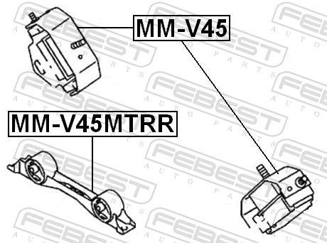 Support moteur (Silent bloc moteur) FEBEST ref. MM-V45MTRR