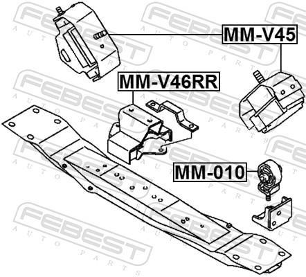 Support moteur (Silent bloc moteur) FEBEST ref. MM-V46RR