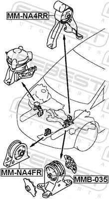 Support moteur (Silent bloc moteur) FEBEST ref. MMB-035