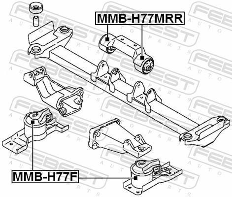 Support moteur (Silent bloc moteur) FEBEST ref. MMB-H77F