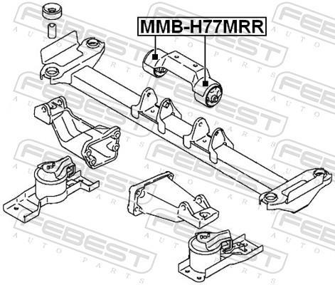 Support moteur (Silent bloc moteur) FEBEST ref. MMB-H77MRR