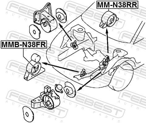Support moteur (Silent bloc moteur) FEBEST MMB-N38FR