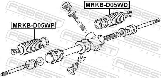 Joint-soufflet, direction (Soufflet de cremaillere) FEBEST ref. MRKB-D05WD