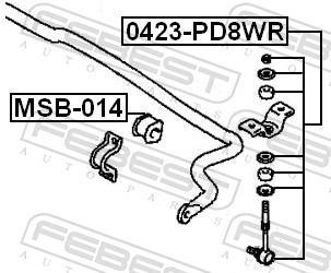 Suspension, stabilisateur FEBEST ref. MSB-014