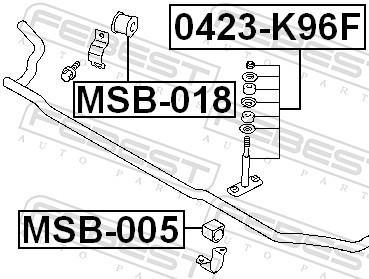 Rolamento de barra estabilizadora FEBEST MSB-018