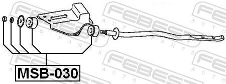 Silent bloc de suspension FEBEST ref. MSB-030