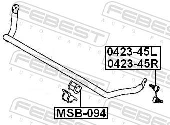 Suspension, stabilisateur FEBEST ref. MSB-094