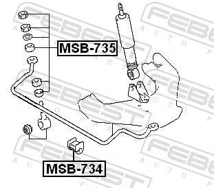 Suspension, stabilisateur FEBEST ref. MSB-734