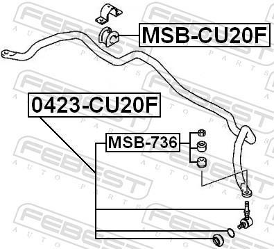 Rolamento de barra estabilizadora FEBEST MSB-CU20F