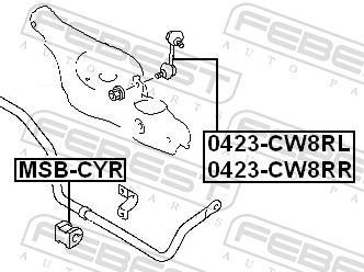 Suspension, stabilisateur FEBEST ref. MSB-CYR