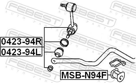 Rolamento de barra estabilizadora FEBEST ref. MSB-N94F