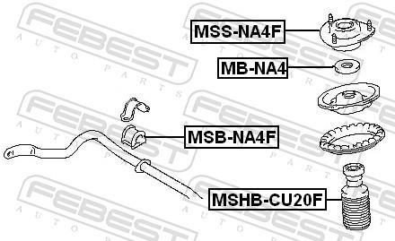 Suspension, stabilisateur FEBEST ref. MSB-NA4F