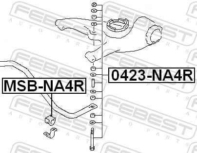 Rolamento de barra estabilizadora FEBEST ref. MSB-NA4R