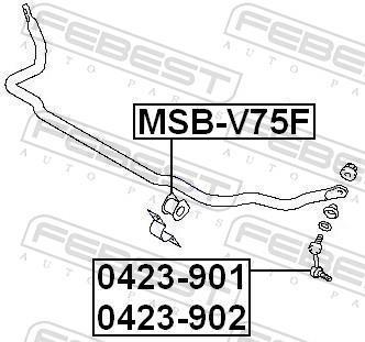 Suspension, stabilisateur FEBEST ref. MSB-V75F