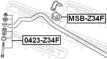 Rolamento de barra estabilizadora FEBEST ref. MSB-Z34F