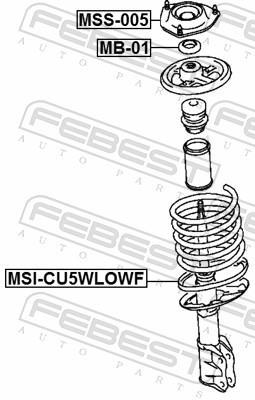 Patin de ressort (Support ressort) FEBEST ref. MSI-CU5WLOWF