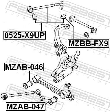 Silent bloc de suspension FEBEST MZAB-047