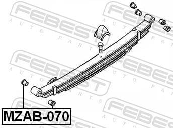 Coussinet de palier, ressort à lames FEBEST ref. MZAB-070