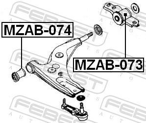Silent bloc de suspension FEBEST MZAB-074