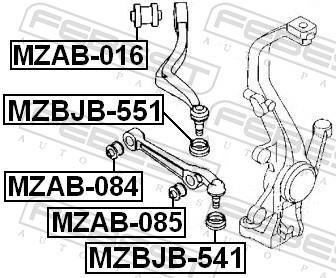Silent bloc de suspension FEBEST MZAB-085
