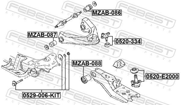 Silentblock de Suspensión FEBEST MZAB-086