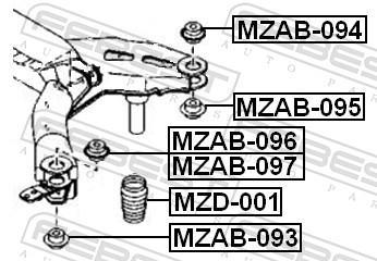 Suspension, corps de l'essieu FEBEST ref. MZAB-097