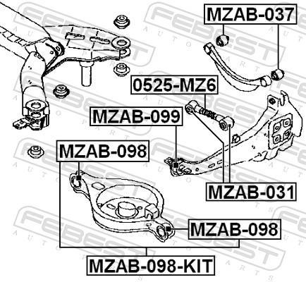 Silent bloc de suspension FEBEST ref. MZAB-098-KIT