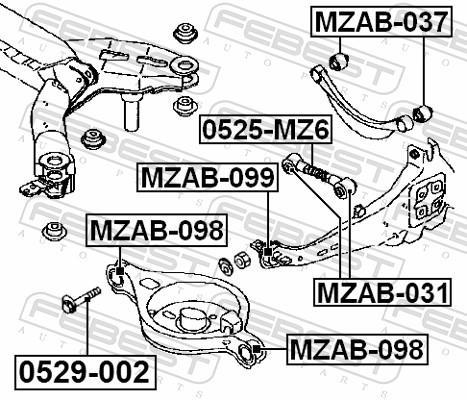 Silent bloc de suspension FEBEST ref. MZAB-098