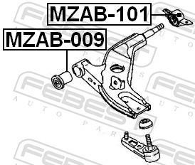 Silent bloc de suspension FEBEST MZAB-101