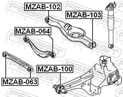 Silent bloc de suspension FEBEST ref. MZAB-102