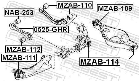 Silent bloc de suspension FEBEST ref. MZAB-109