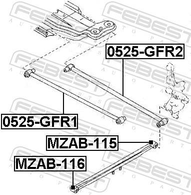 Silent bloc de suspension FEBEST MZAB-116