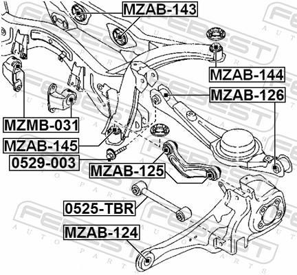 Silentblock de Suspensión FEBEST MZAB-125