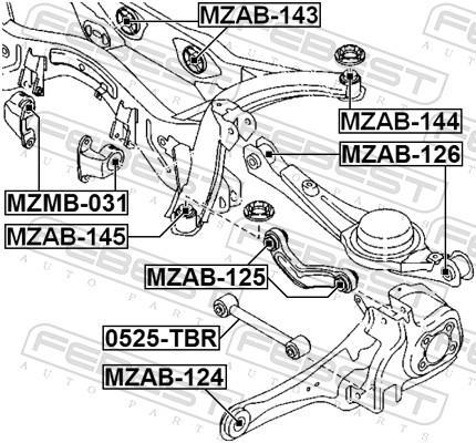 Silent bloc de suspension FEBEST ref. MZAB-126