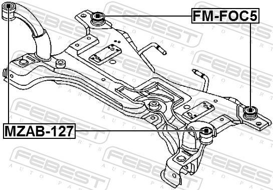 Suspension, corps de l'essieu FEBEST ref. MZAB-127