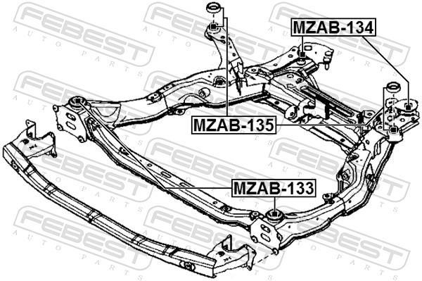 Suspension, corps de l'essieu FEBEST ref. MZAB-133