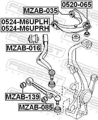 Silent bloc de suspension FEBEST MZAB-139