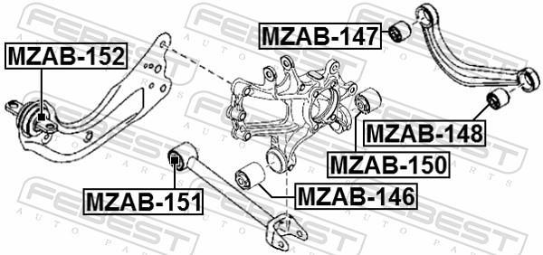 Silent bloc de suspension FEBEST ref. MZAB-151