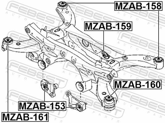 Suspension, corps de l'essieu FEBEST ref. MZAB-161