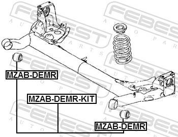 Suspension, corps de l'essieu FEBEST MZAB-DEMR