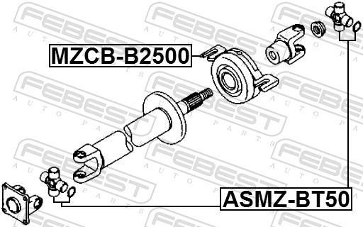 Rolamento do veio de transmissão FEBEST ref. MZCB-B2500