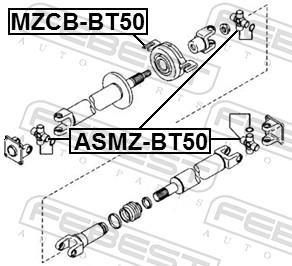 Rolamento do veio de transmissão FEBEST ref. MZCB-BT50